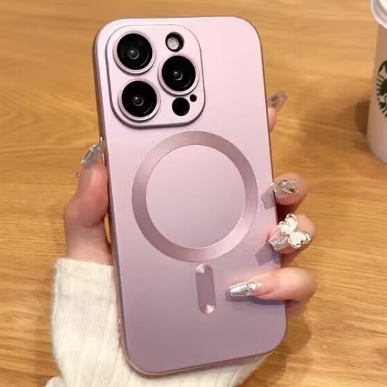 ซิลิโคนเหลว สีทึบ เคสโทรศัพท์มือถือแบบนิ่ม แม่เหล็ก สําหรับ iPhone 16 15 14 13 12 11 Pro Max 14 15 Plus กล้องป้องกันฟิล์มกรณีปกหลัง