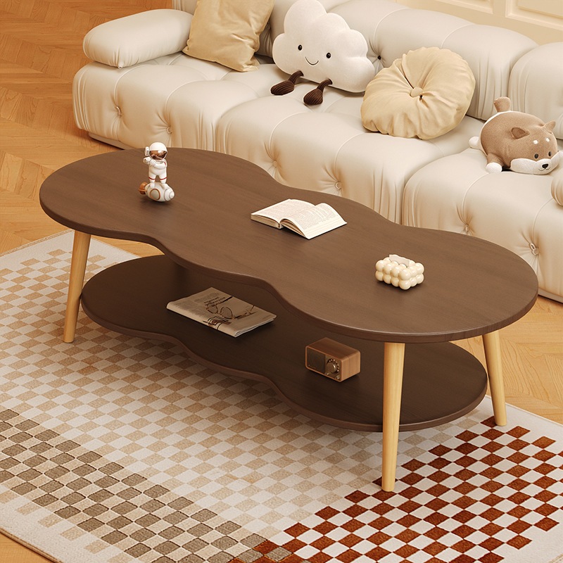 ALAIWARE โต๊ะห้องรับแขก โต๊ะกลางโซฟา 80cm โต๊ะกาแฟ สไตล์โมเดิร์น ผลิตจากไม้เเท้ เเข็งเเรงทนทาน