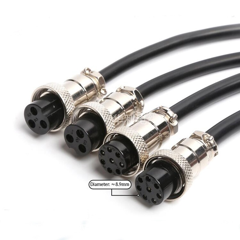 Gx12 เอวิเอชั่นปลั๊กซ็อกเก็ตเชื่อมต่อ ตัวเมีย 2 3 4 5 6 7 Pins กันน้ํา พร้อมสายเคเบิลเชื่อมต่ออากาศ 0.5 ม. 1 ม. 2 ม.