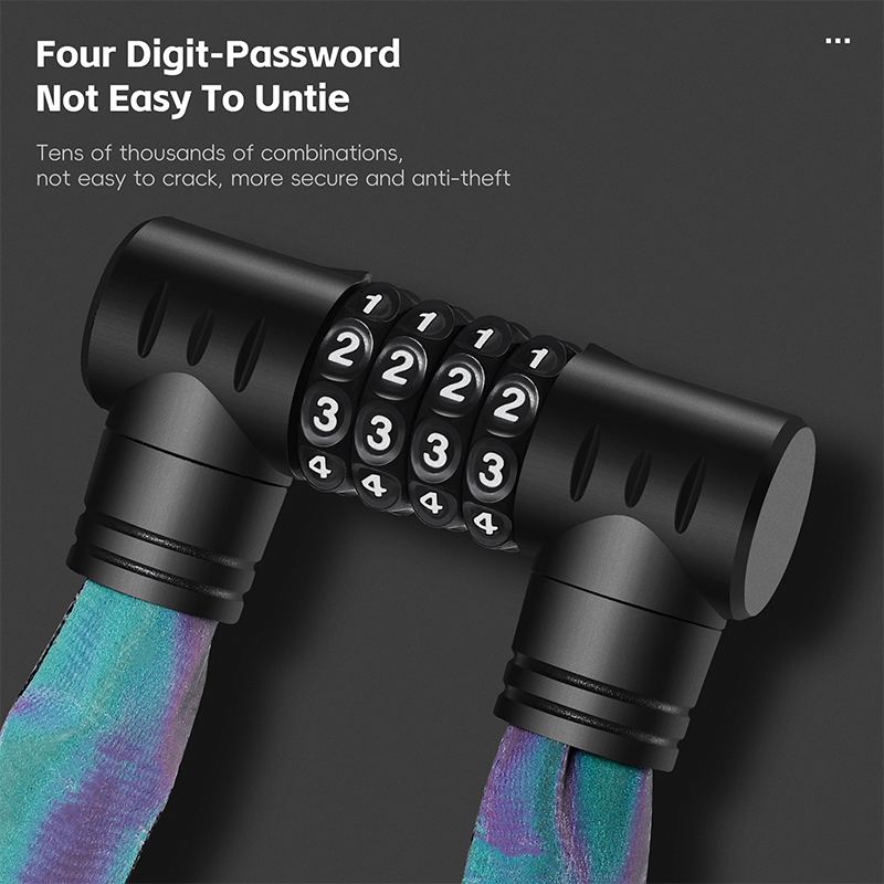 WEST BIKING จักรยานสะท้อนแสงล็อค กุญแจล็อคป้องกันการโจรกรรม แผนที่จักรยานเสือภูเขาล็อคแบตเตอรี่ล็อคจักรยานขี่จักรยานล็อคจักรยาน - รูปที่ 6