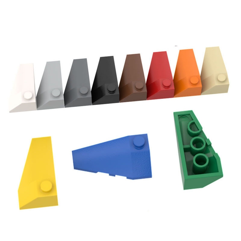 5pcs MOC อนุภาค 43710 457311 Wedge 4 x 2 Triple ซ้ายและขวา Building Blocks อะไหล่ DIY ประกอบ Tech ของเล่นอิฐ