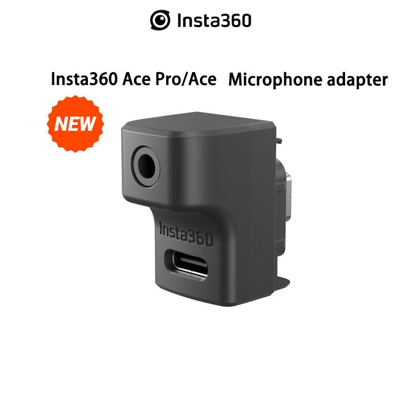 【Original New】Insta360 Ace Pro/Ace Pro 2 Universal Audio Adapter Extension Accessories, Both Charging and External Microphone