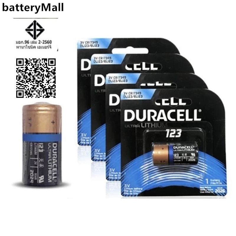 Duracell CR123A CR123 123A 123 CR17345 3V กล้องออด แบตเตอรี่ลิเธียม เหมาะสําหรับกล้อง camcorder อุปกรณ์มองกลางคืน LEDs แท่งลาดตระเวนอิเล็กทรอนิกส์ เมตร ฯลฯ