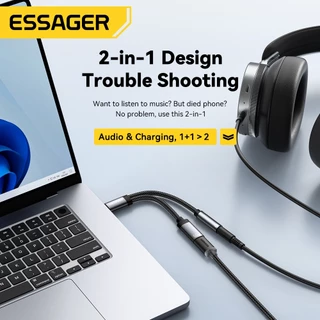 Essager 2 in 1 Type-C ถึง 3.5 มม./Type-C ตัวแปลงเสียง + สายชาร์จ