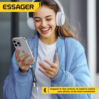 Essager 2 in 1 Type-C ถึง 3.5 มม./Type-C ตัวแปลงเสียง + สายชาร์จ