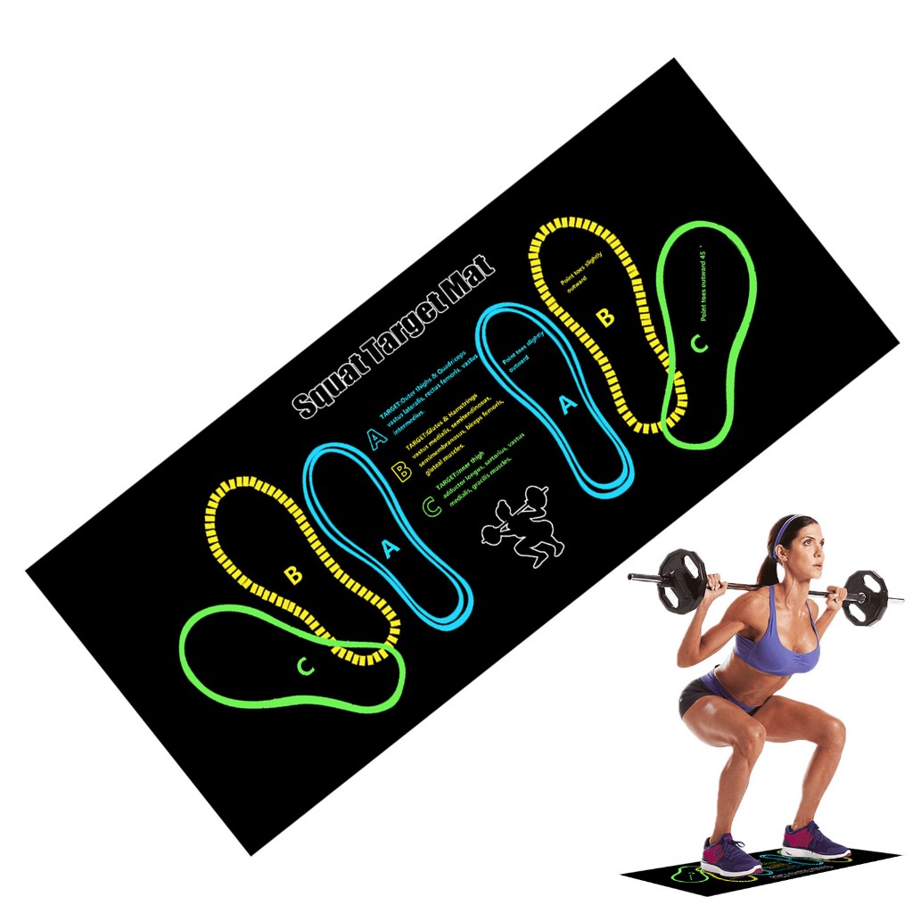 Squat Guide Mat - เสื่อฝึกเสริมหมอบ | ทําความสะอาดง่าย Squat Step Positions Knee Mat, Enhanced Train