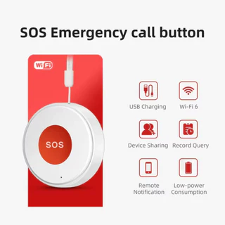 Tuya WiFi สมาร์ท SOS ปุ่มโทรไร้สาย Caregiver Pager โทรศัพท์ Alert Transmitter ปุ่มโทรฉุกเฉินสําหรับเด็กผู้สูงอายุผู้ป่วย
