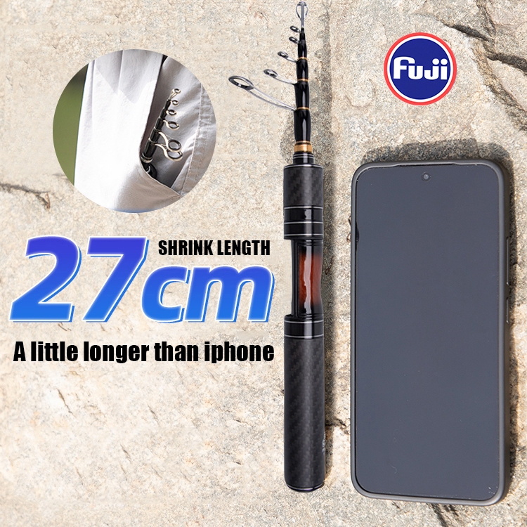 แบบพกพา 27 ซม.ไม้ตกพก 27Cm Travel Rod ไม้ยืดหด ไม้ยืดหดได้ Fuji Japan คันเบ็ด ul