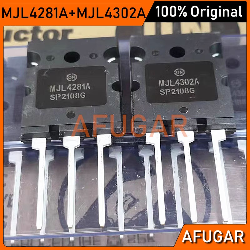 1 คู่เดิม ( MJL4302A + MJL4281A ) MJL4302 MJL4281 TO-3PL NPN PNP Silicon Power ทรานซิสเตอร์