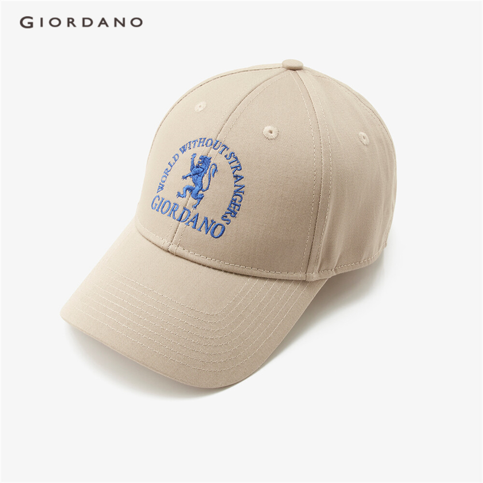 GIORDANO MEN หมวกปรับระดับผ้าฝ้ายปักสิงโต 01202005
