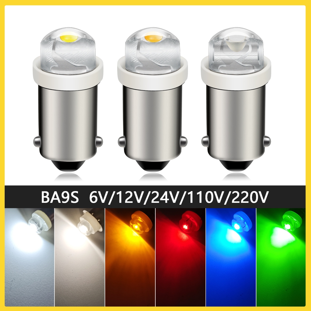 Ruiandsion BA9S หลอดไฟ LED โคมระย้า 6-12V 24V 110V 220V ไฟสวนไฟฉายสีขาว WarmWhite สีเหลืองสีแดงฟ้าเขียว