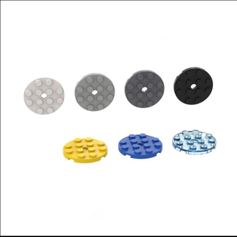 5pcs 60474 แผ่นรอบ 4 x 4 พร้อม Pin Hole อิฐของเล่นสําหรับการวิเคราะห์ Buildings บล็อกใช้งานร่วมกับปร