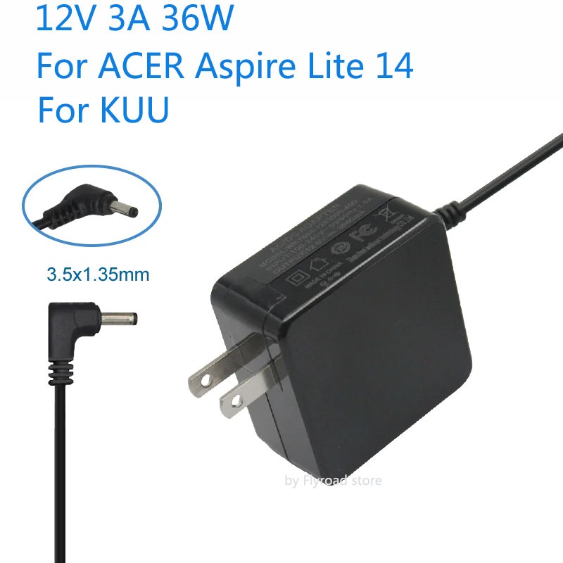 12v 3A 36W 3.5*1.35 มม.KUU Xbook อะแดปเตอร์ AC แล็ปท็อปชาร์จสําหรับ Acer Aspire lite 14 แหล่งจ่ายไฟ