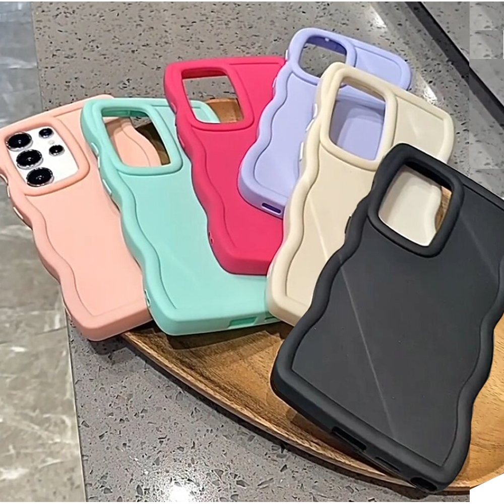 สําหรับ Samsung Galaxy S25 Plus S25 Ultra Candy Bright Color Curly Frame กันชน Soft TPU Case Cover