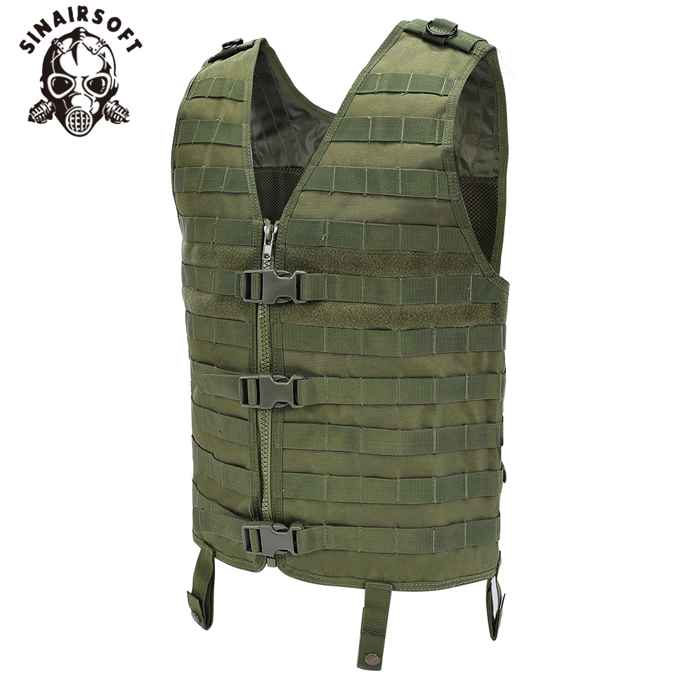Sinairsoft ยุทธวิธีไนลอนกันน้ําป้องกันเสื้อกั๊กกลางแจ้ง MOLLE Modular เสื้อซ่อน
