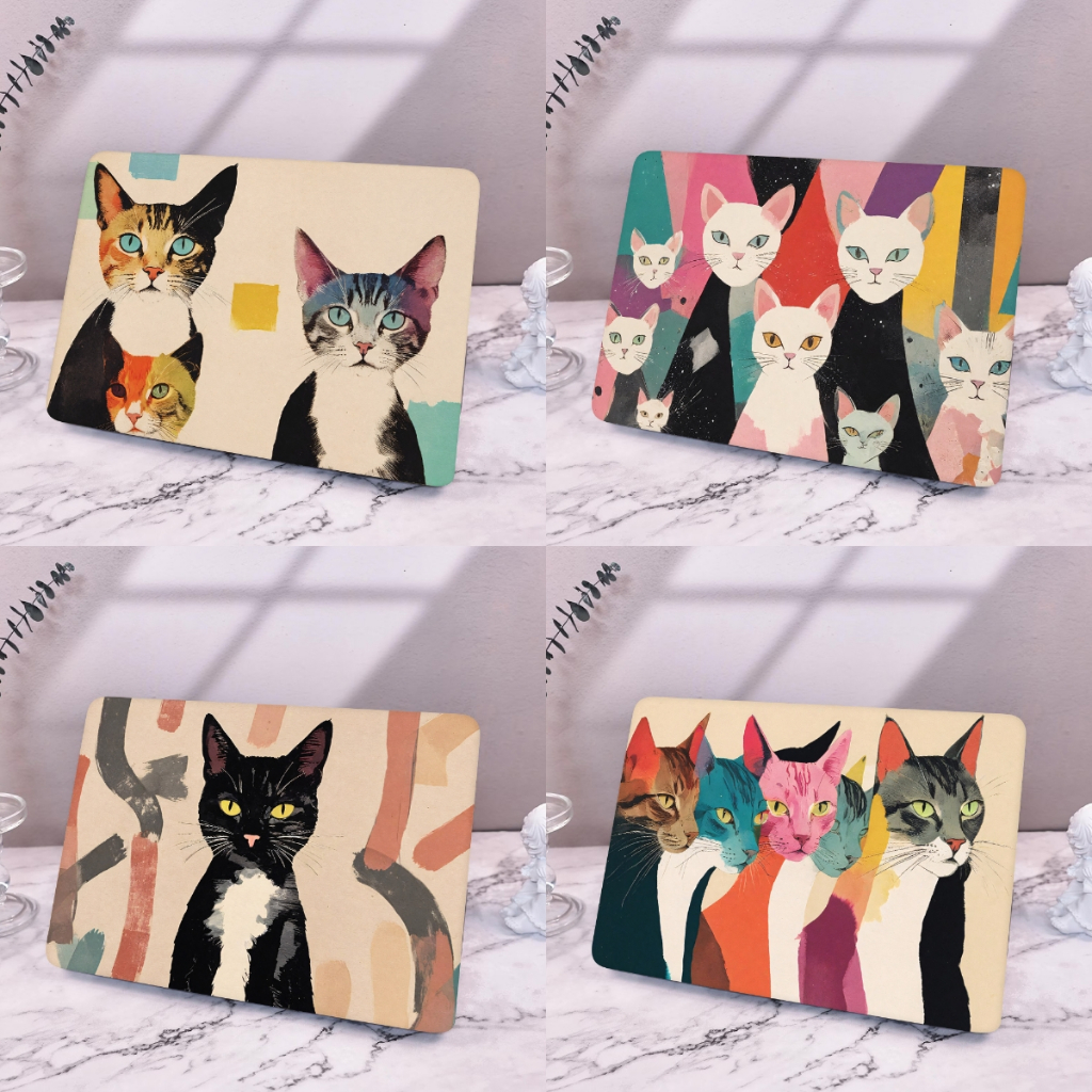 Mew Cat พิมพ์ Hard case สําหรับ MacBook 2025 M5 M4 A3240 A3241 กรณี 2025 ใหม่ Air Pro 13 A2681 A3113