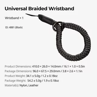 Smallrig Universal สายรัดข้อมือแบบถัก #(สีดํา) 4881,(สีเขียว) 5054,(สีเทา) 5055