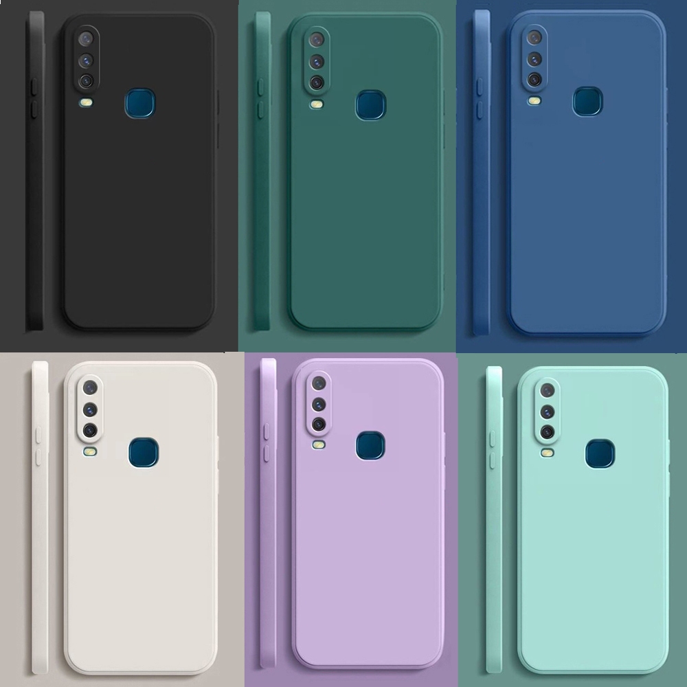 เคสโทรศัพท์ซิลิโคนอ่อนนุ่มสีทึบสําหรับvivo Y12 Y17 Y15 2020 Y19 Cover