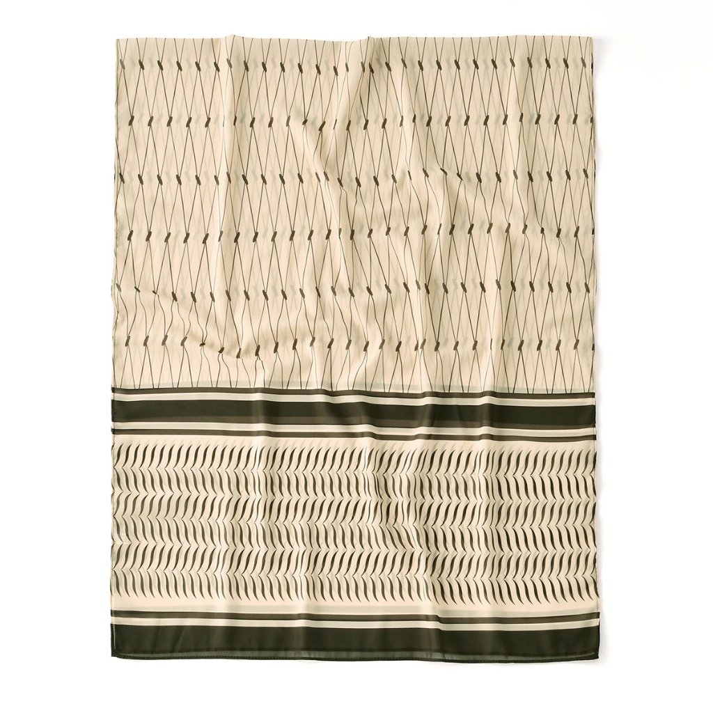 Laven เรขาคณิตพิมพ์ชีฟองผ้าคลุมไหล่ Headscarf Keffiyeh ผ้าพันคอมุสลิม Tudung Hijab Palestine Keffieh ผ้าคลุมไหล่