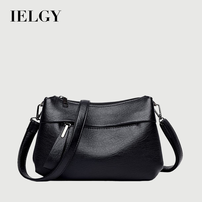 IELGY กระเป๋าสะพายข้างผู้หญิงไหล่หนังนุ่มเนื้อกระเป๋าสี่เหลี่ยมเล็กเรียบง่าย
