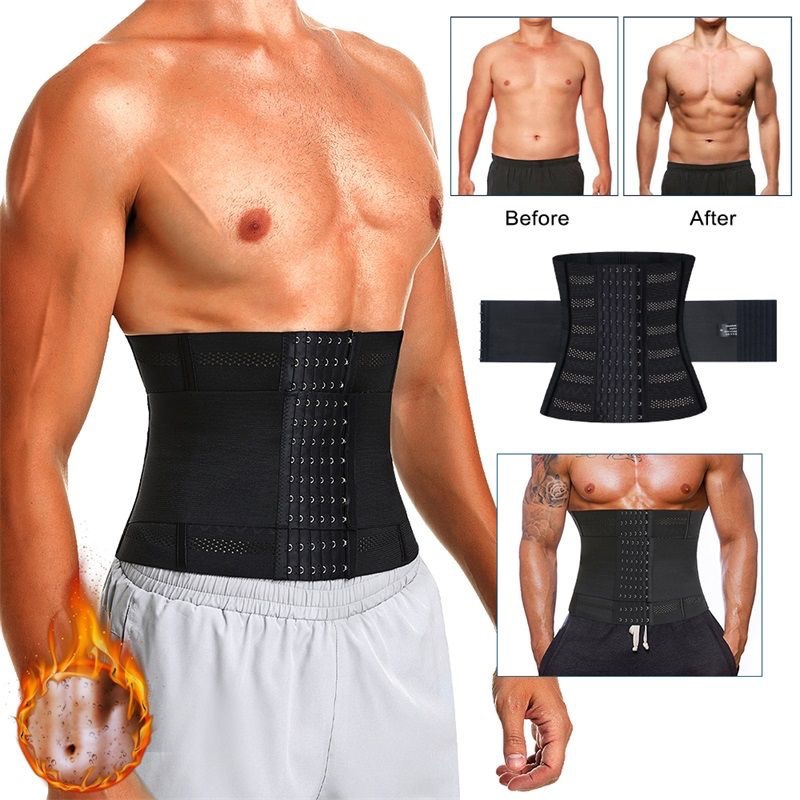 WECHERY เข็มขัดกระชับสัดส่วนเอวผู้ชาย Body Shaper เทรนเนอร์เอว Cincher Fitness Girdle Body Shaper