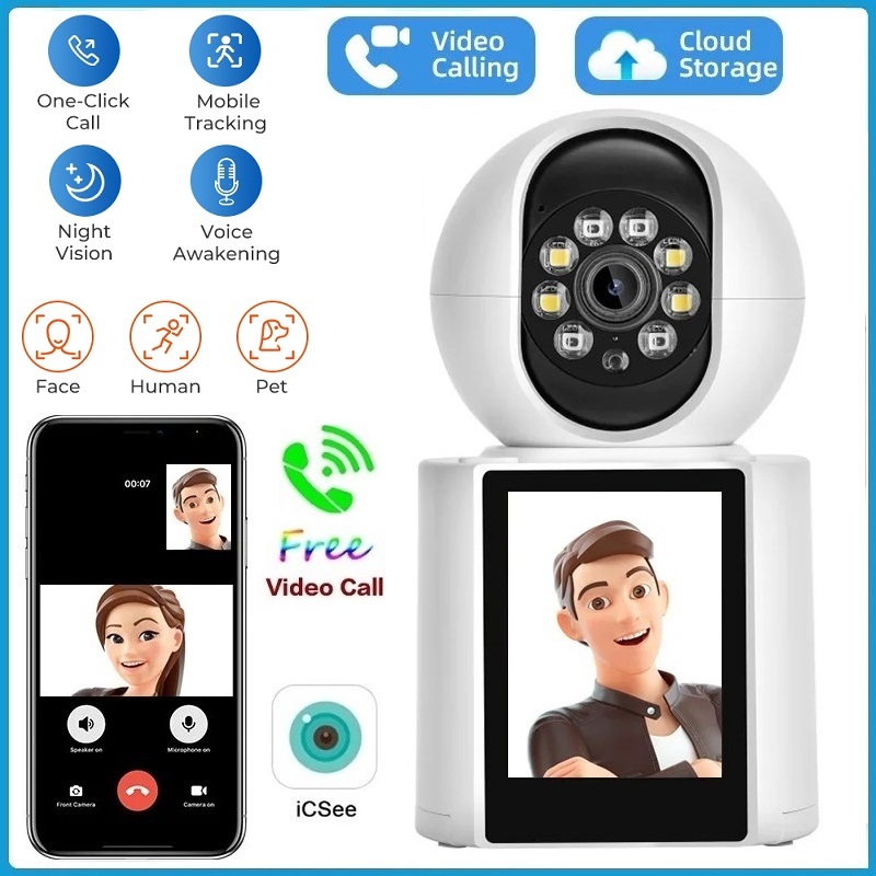 【ICSEE】กล้องวงจรปิด Cctv HD WiFi IP PTZ 3MP พร้อมหน้าจอ IPS 2.8 นิ้ว เพื่อความปลอดภัยในบ้าน