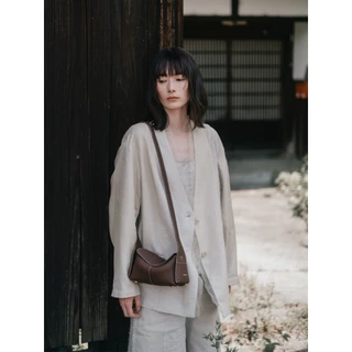 Songmont Mini Drippy Roof Bag กระเป๋าสะพายไหล่ Full-Grain Cow Leather Sling Bag Women