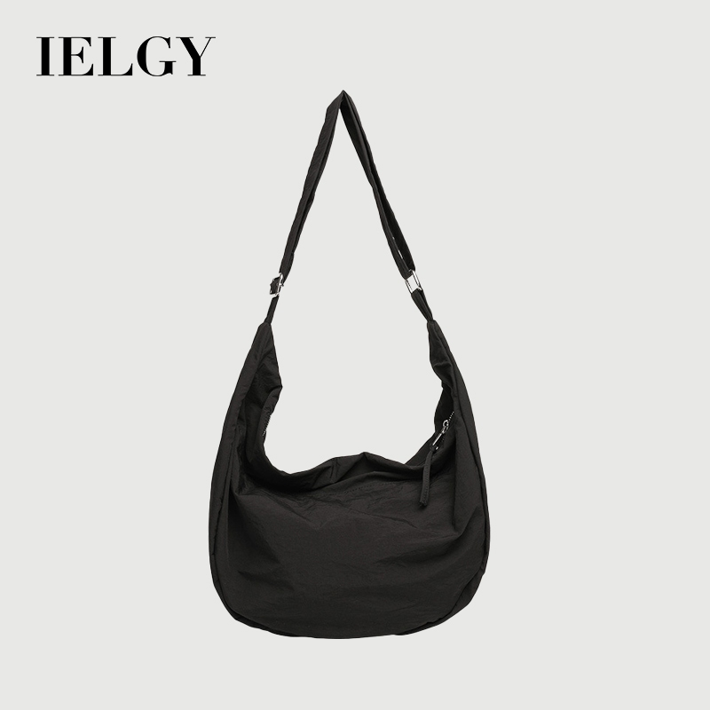 IELGY ญี่ปุ่นสบายๆวรรณกรรมกระเป๋าเกี๊ยวแฟชั่นขนาดใหญ่-ความจุไหล่ข้างเดียวขนาดเล็กสดไนลอนข้ามร่างกายกระเป๋า