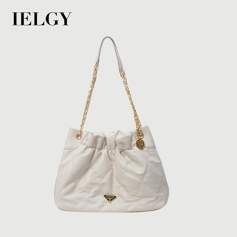 IELGY สุภาพสตรีสีดําสีขาวขนาดใหญ่-ความจุเพชรแฟชั่นAll-Match One-Shoulder Messenger