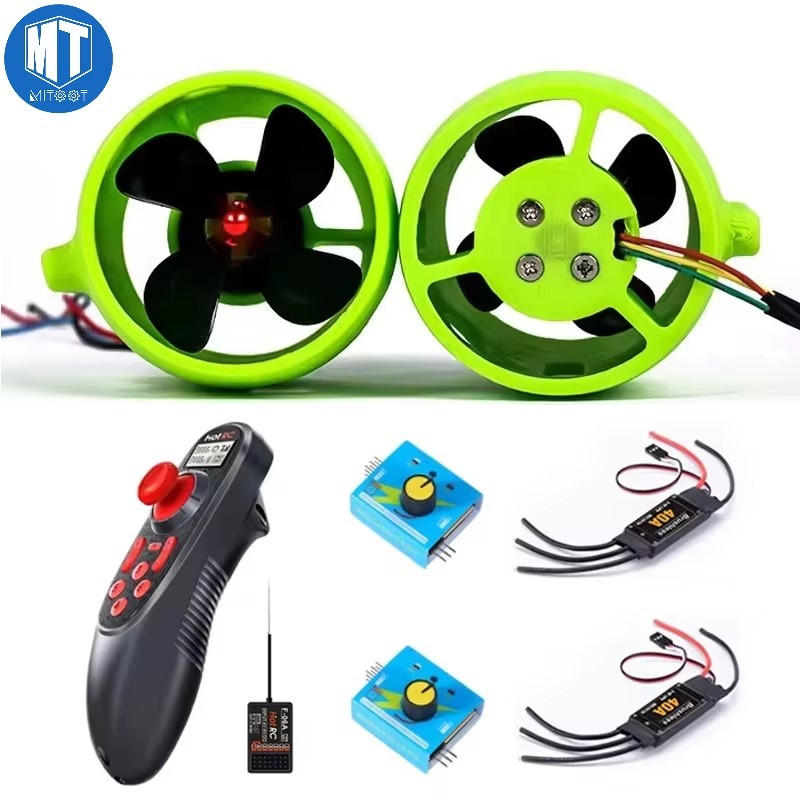 ใต้น้ํา Jet เรือ 2 กก.4 ใบมีด CW CCW Thruster เครื่องยนต์/Brushless 40A ESC/Servo เครื่องทดสอบ/ระบบวิทยุเครื่องส่งสัญญาณ DS600 สําหรับ RC เรือ