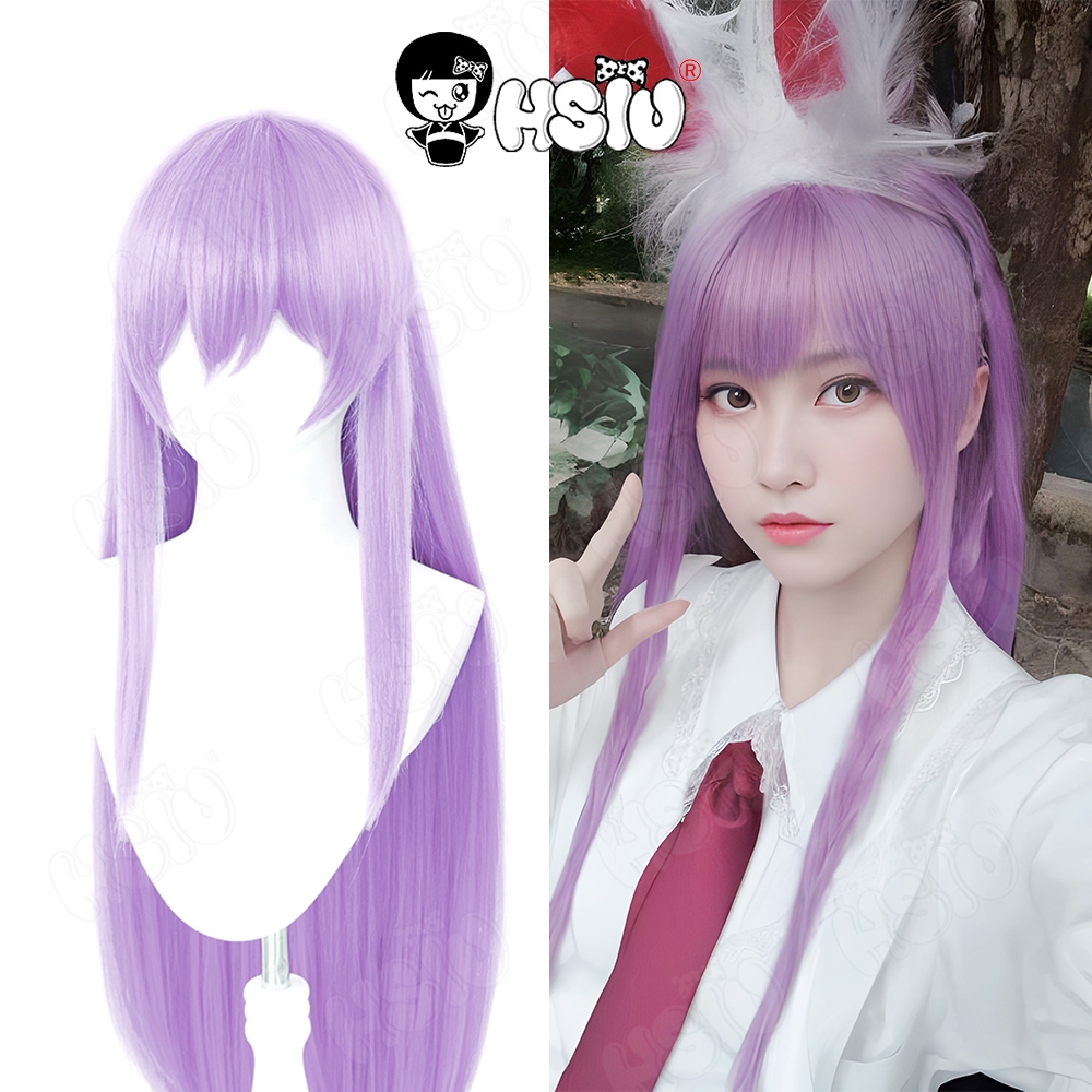 Reisen Udgein Inaba คอสเพลย์วิกผม HSIU ผมยาวสีม่วงอ่อนวิกผมสังเคราะห์เกม Touhou Project Reisen Udgein Inaba คอสเพลย์