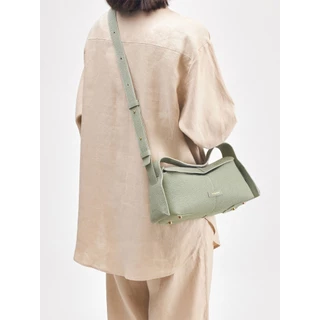 Songmont Small Drippy Roof Bag กระเป๋าสะพายไหล่สําหรับผู้หญิง Full-Grain Cow Leather Sling Bag Women