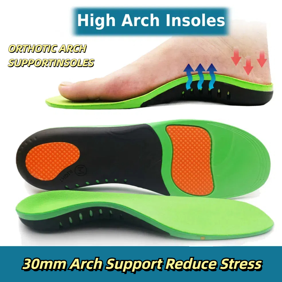 พื้นรองเท้ารองรับโค้งสูง Flatfoot fasciitis orthotic PU เจลแผ่นนวดดูดซับแรงกระแทกสําหรับผู้ชายและผู้หญิงพื้นรองเท้ากีฬา การใส่โค้ง X/O ประเภทขาและเท้าศัลยกรรมกระดูก anti tosio