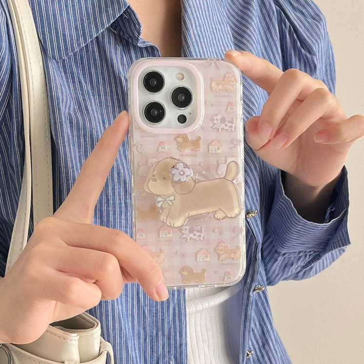สําหรับiphone case 16 Pro Max 15 Pro Max 14 Pro Max 13 Pro Maxดอกไม้ไส้กรอกสุนัขเคสโทรศัพท์