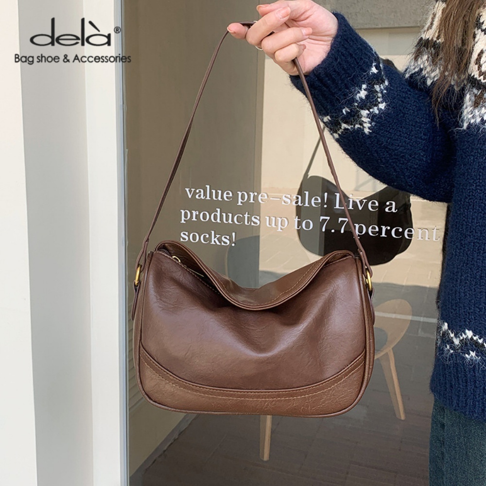 Dela Armpit Dumpling Bag Womens 2025 New Retro One-Shoulder Versatile Crossbody