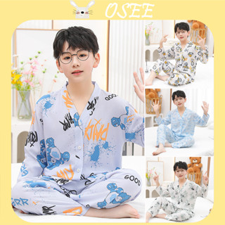[Osee] ชุดนอน เสื้อคาร์ดิแกน ผ้าฝ้าย ผ้าไหม ขนาดใหญ่ สําหรับ…