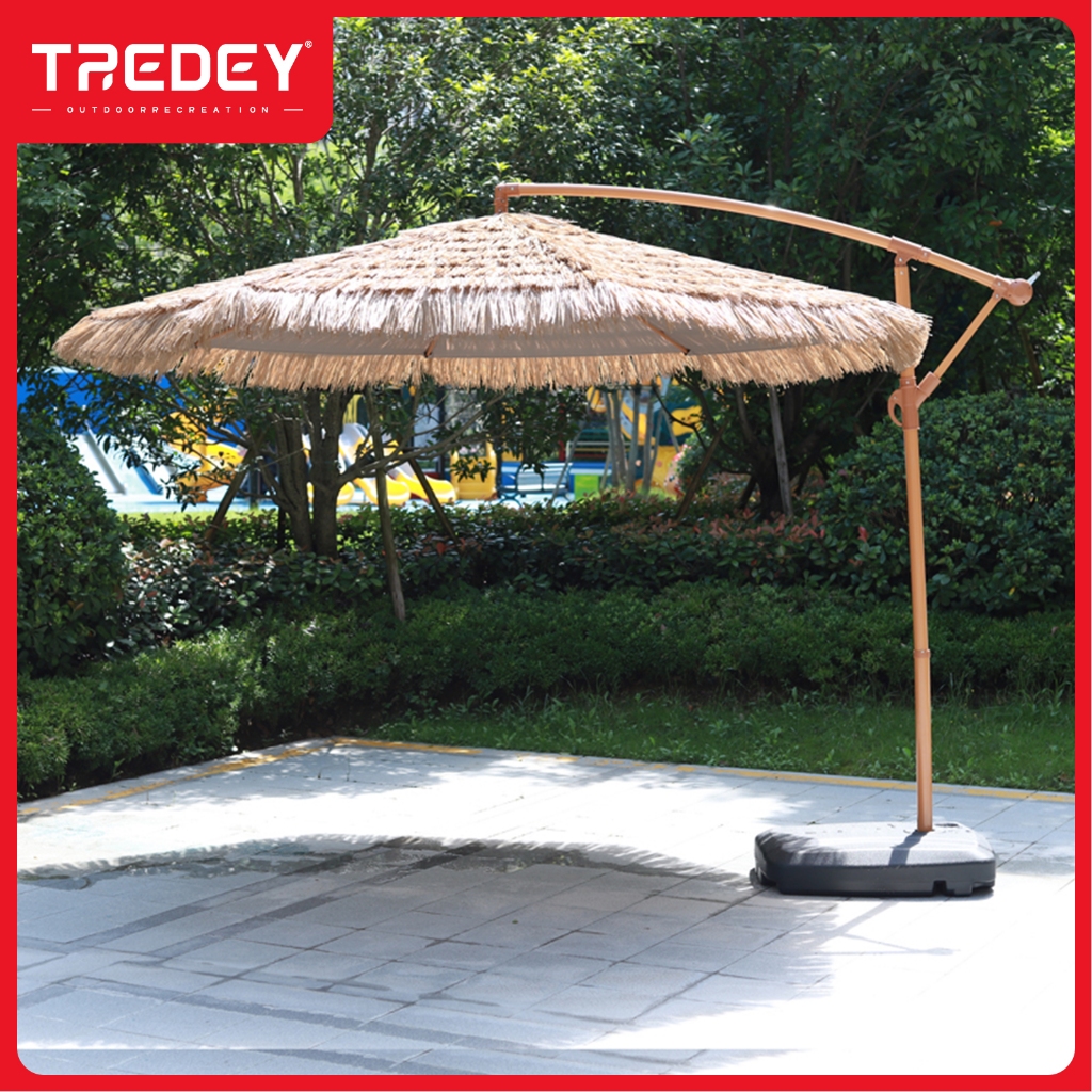 ตรีเดย์ กระโปรงหญ้าลานร่มกลางแจ้งเลียนแบบของร่มกลางแจ้งฟางร่มสวนหลากหลายขนาดและรูปแบบ
