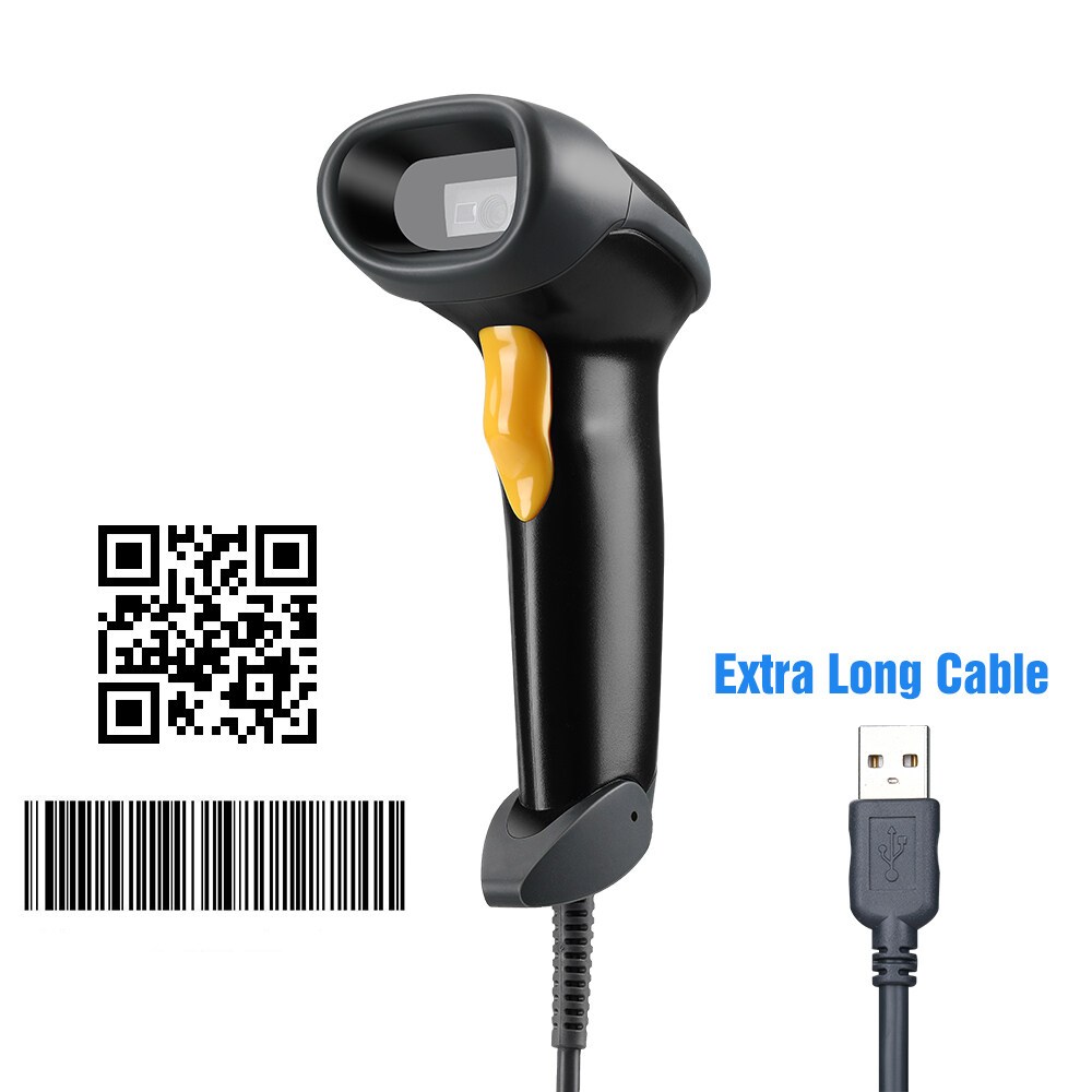 [Local stock]Eyoyo เครื่องสแกนบาร์โค้ด USB 1D 2D มือถือ, เครื่องสแกนรหัส QR อัตโนมัติแบบมีสาย PDF417