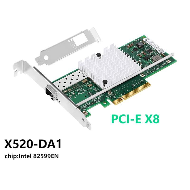 10G PCIE X4/X8 Ethernet เครือข่ายอะแดปเตอร์ใช้งานร่วมกับ Intel X520-DA1/2 82599EN ชิป,เดี่ยว SFP + พ