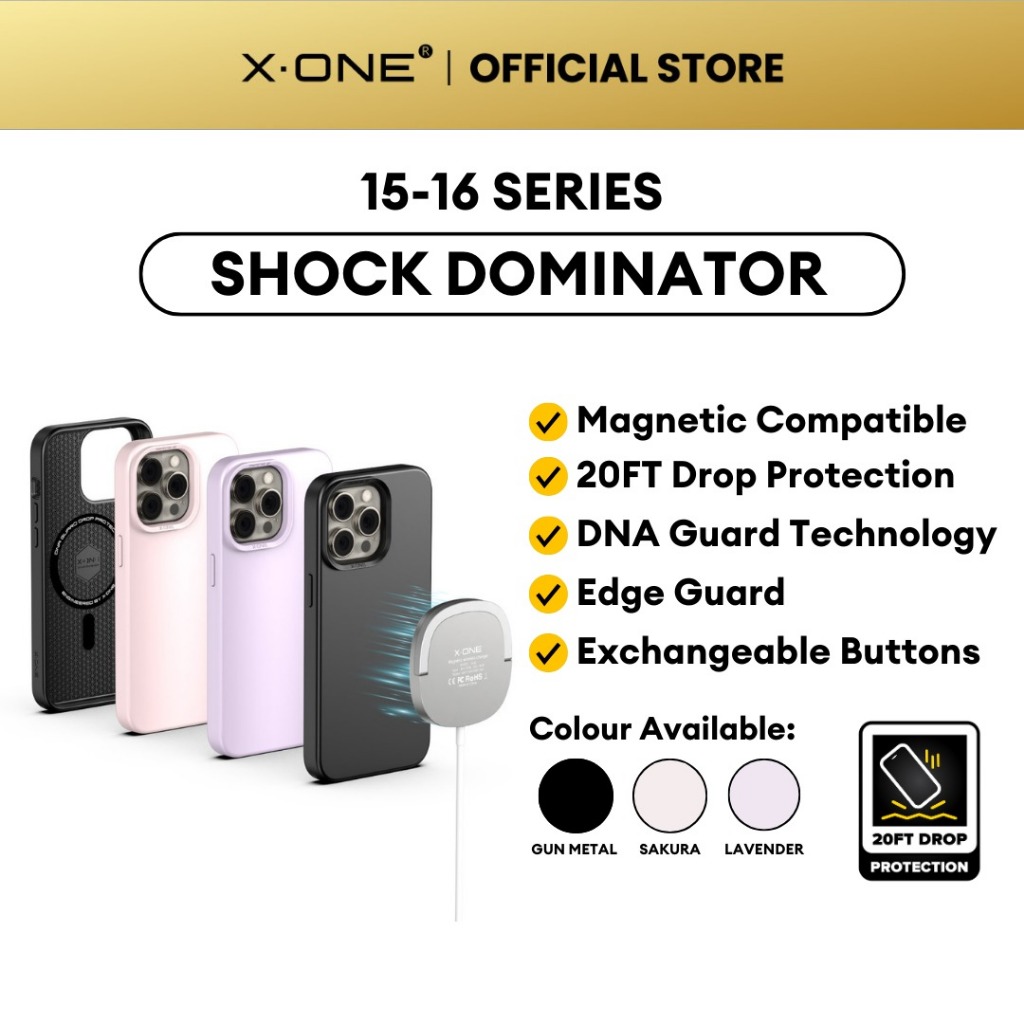 X.one Shock Dominator เคสแม่เหล็กสําหรับ i โทรศัพท์ 16 Pro Max/16 Pro/16 Plus/16/15