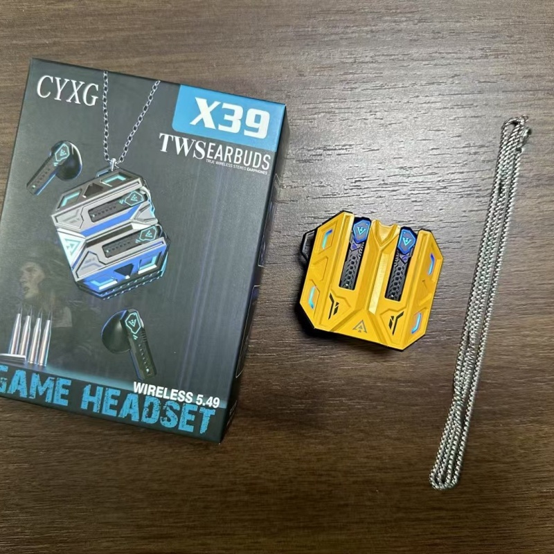 Esports หูฟังบลูทูธสําหรับเล่นเกมไร้สาย X39 in ear latency ต่ําสไตล์เมชาเย็นสองโหมด