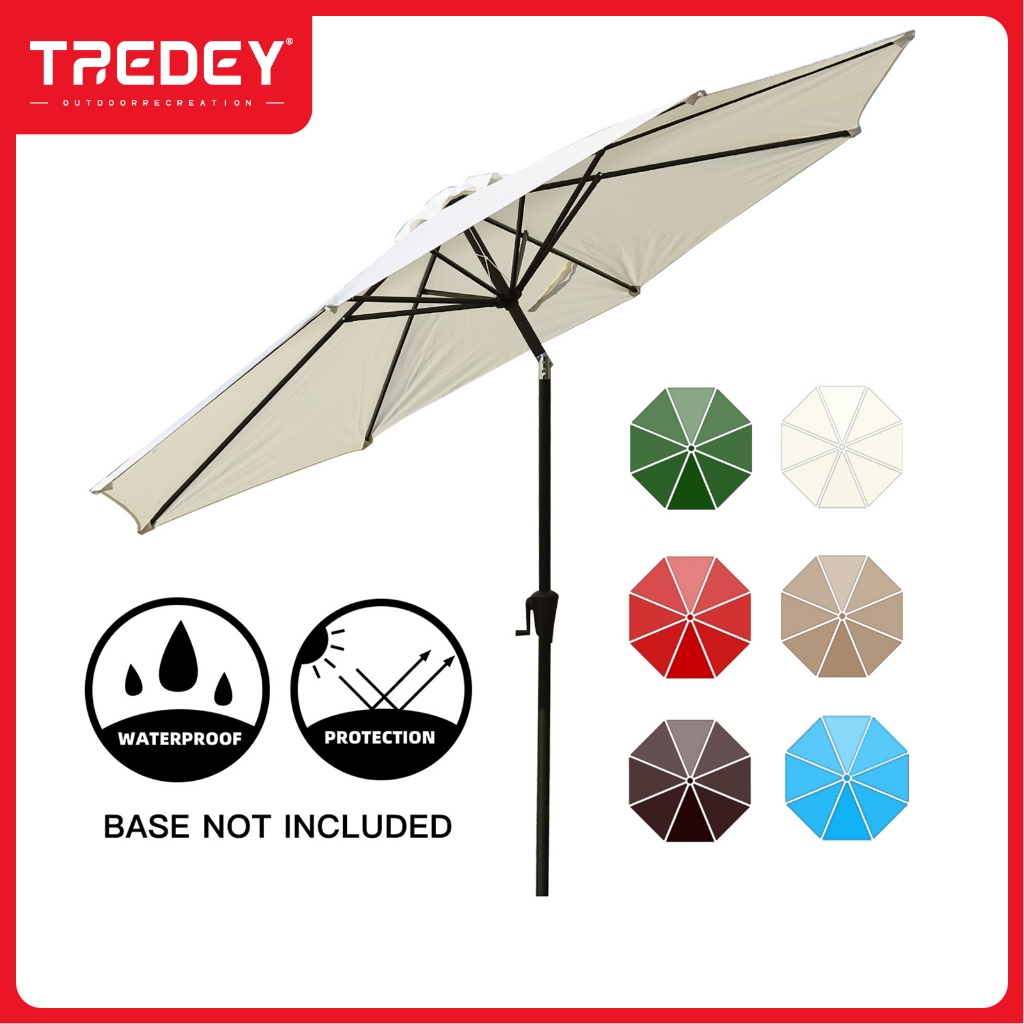 TREDEY 3M/2.3M ร่มสนามกลางแจ้งสําหรับสวนพร้อมปุ่มเอียง