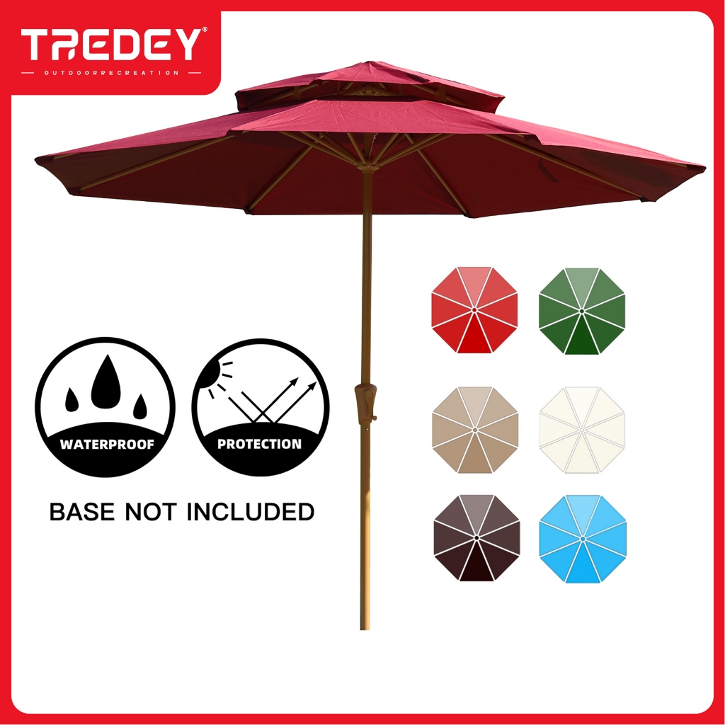 Tredey 2.7M Double Top ร่มกันแดดขนาดใหญ่ สวนกลางแจ้ง ตลาดนัด ขายสระว่ายน้ํา สระว่ายน้ํา พ่อค้าหญิง ร้านกาแฟ ร่มกันแดดกลางแจ้ง