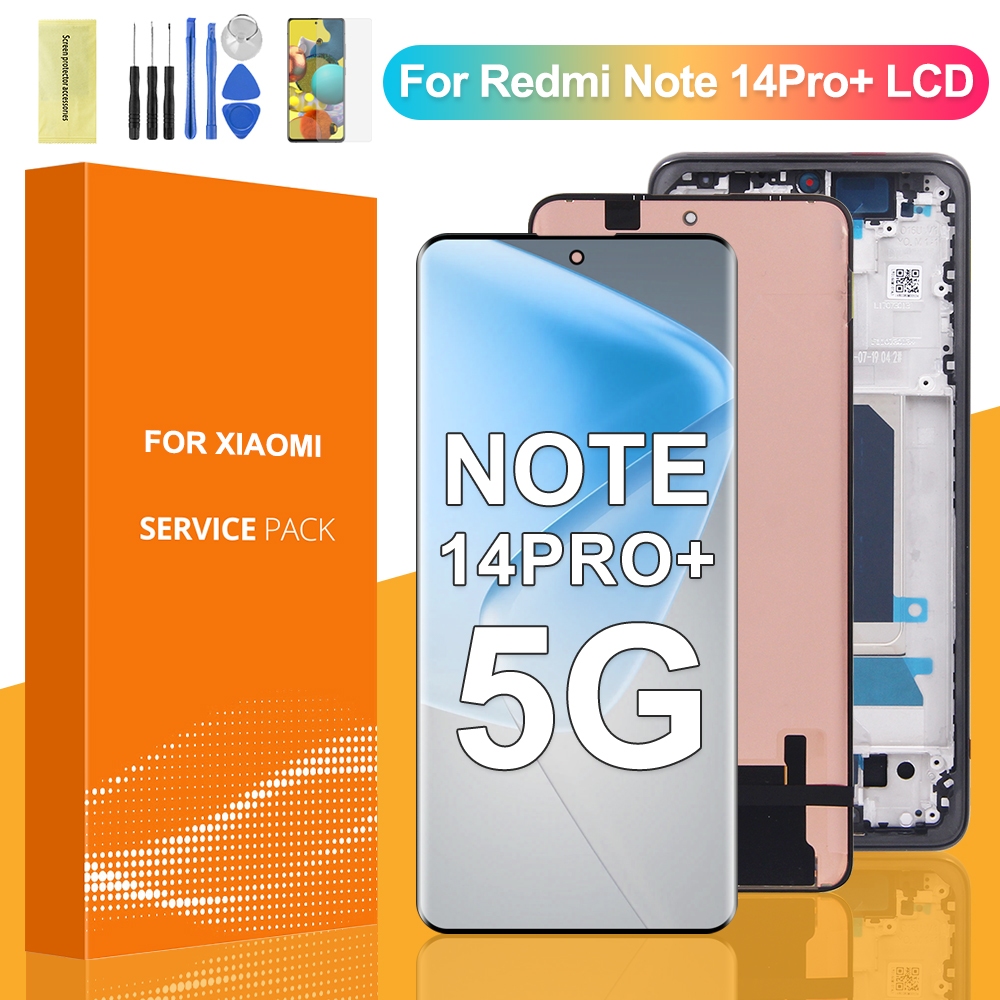 Xiaomi Redmi Note 14 Pro+ Plus 5G จอแสดงผล LCD 24094RAD4G Digitizer หน้าจอสัมผัสพร้อมชุดกรอบ