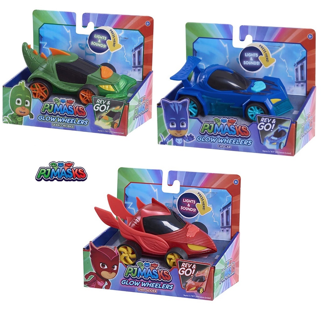 PJ Masks  หน้ากาก PJ Glow Wheelers Vehicles Cat Car Gekko Mobile Owl Glider Catcar Figure and Vehicl