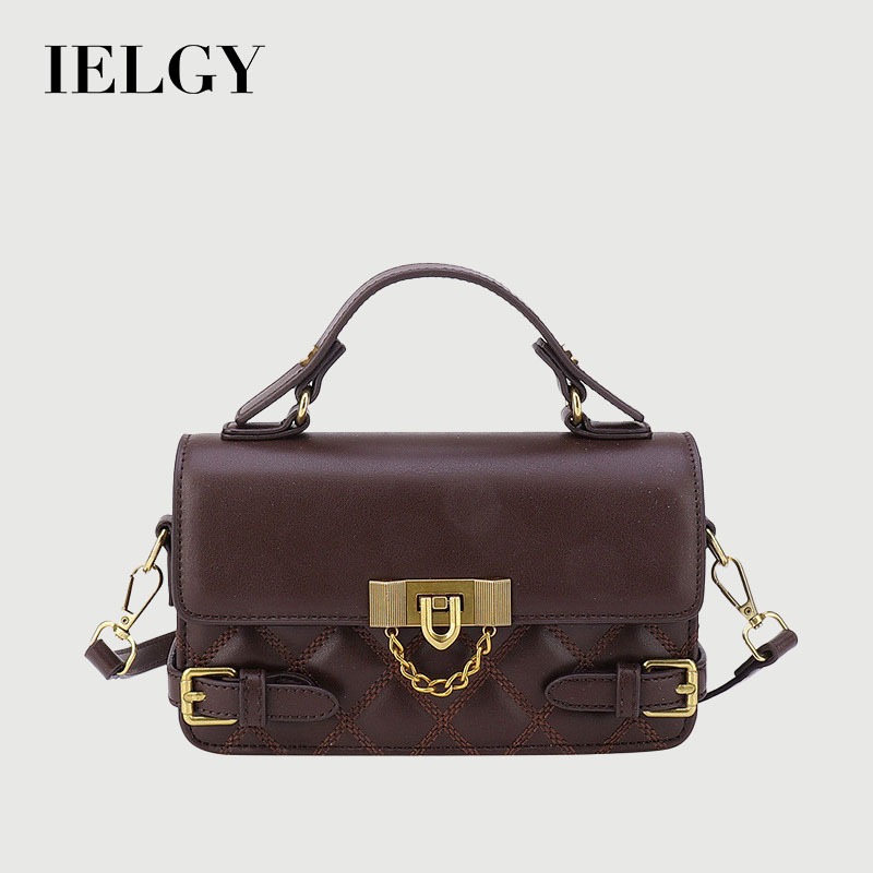 IELGY High-Endแฟชั่นอินเทรนด์Rhombusกระเป๋าถือAll-Match Nicheไหล่Messengerกระเป๋า