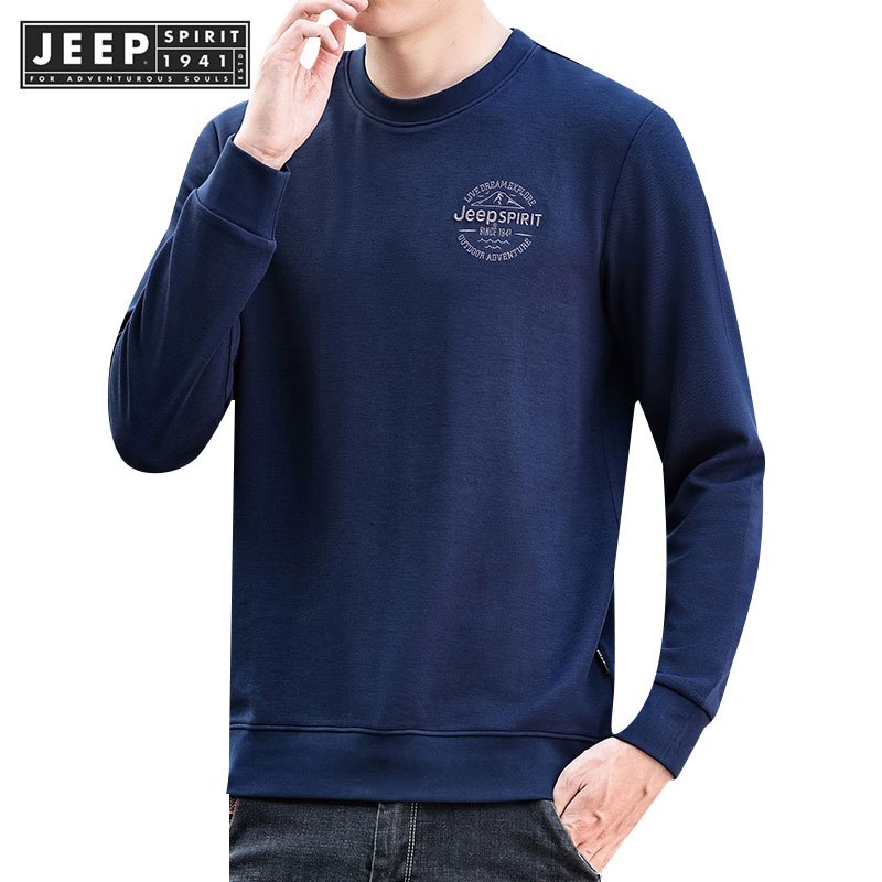 Jeep SPIRIT 1941 ESTD เสื้อสเวตเตอร์แขนยาวเทรนด์ลําลองสําหรับบุรุษฤดูใบไม้ร่วงใหม่