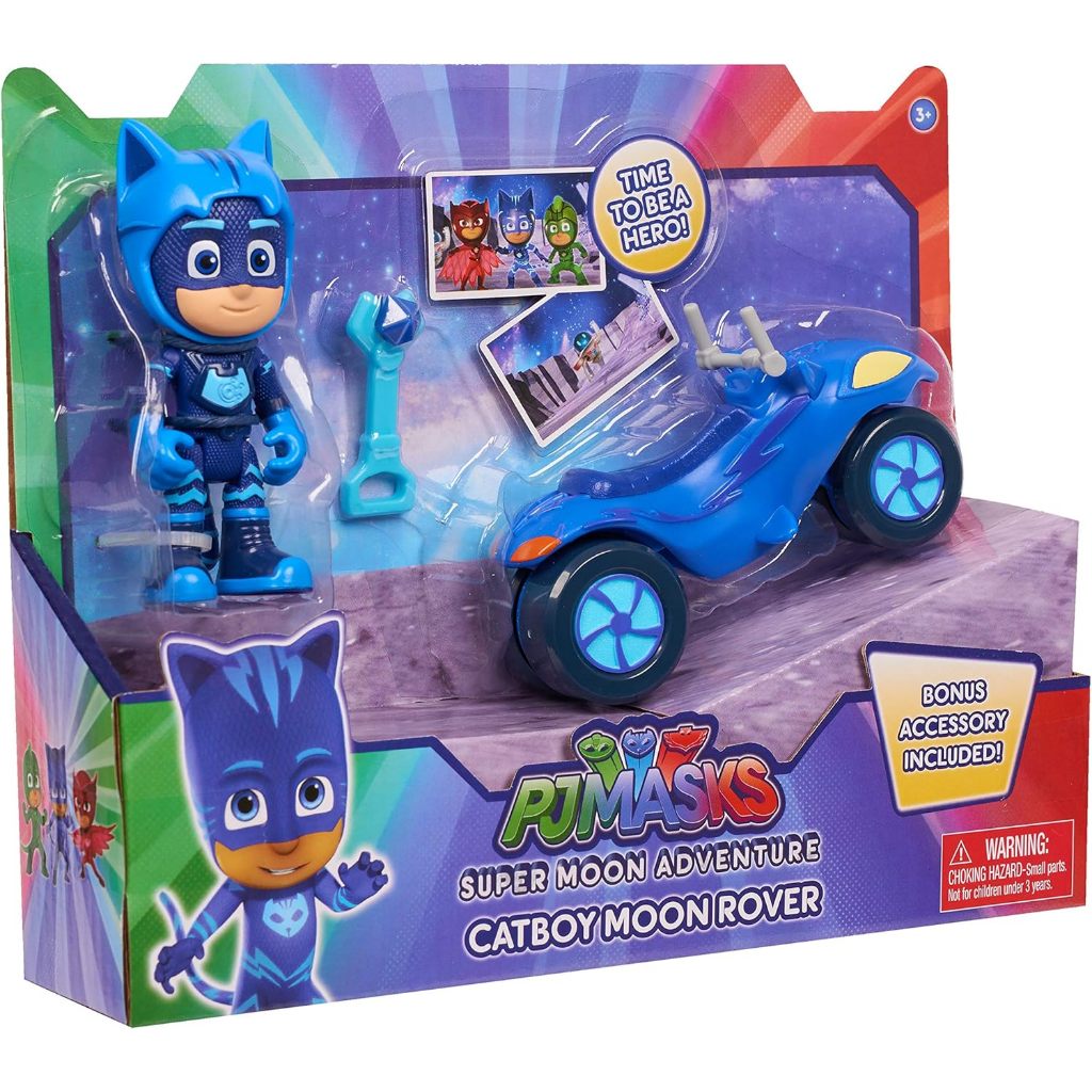 PJ Masks  หน้ากาก PJ Super Moon Adventure Space Rover, ฟิกเกอร์ Catboy และชุดยานพาหนะโดย Just Play