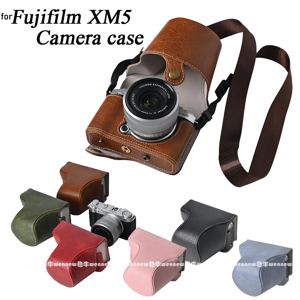 สําหรับ Fujifilm X-M5 กระเป๋ากล้องหนัง Pu กระเป๋ากล้อง Fujifilm XM5 ปลอกอุปกรณ์เสริมกล้อง