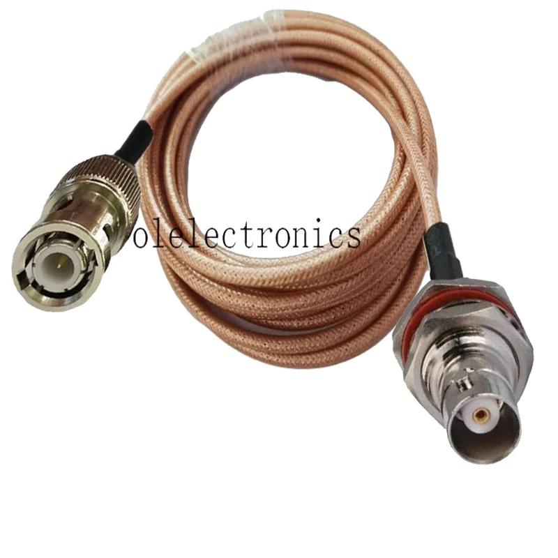 1 PC RG400 BNC Q9 ชาย BNC แจ็คหญิง Double Shielded ทองแดง Braid RF Coaxial สาย 50ohm 10/15/20/30/50 ซม.1/2/3/5 M